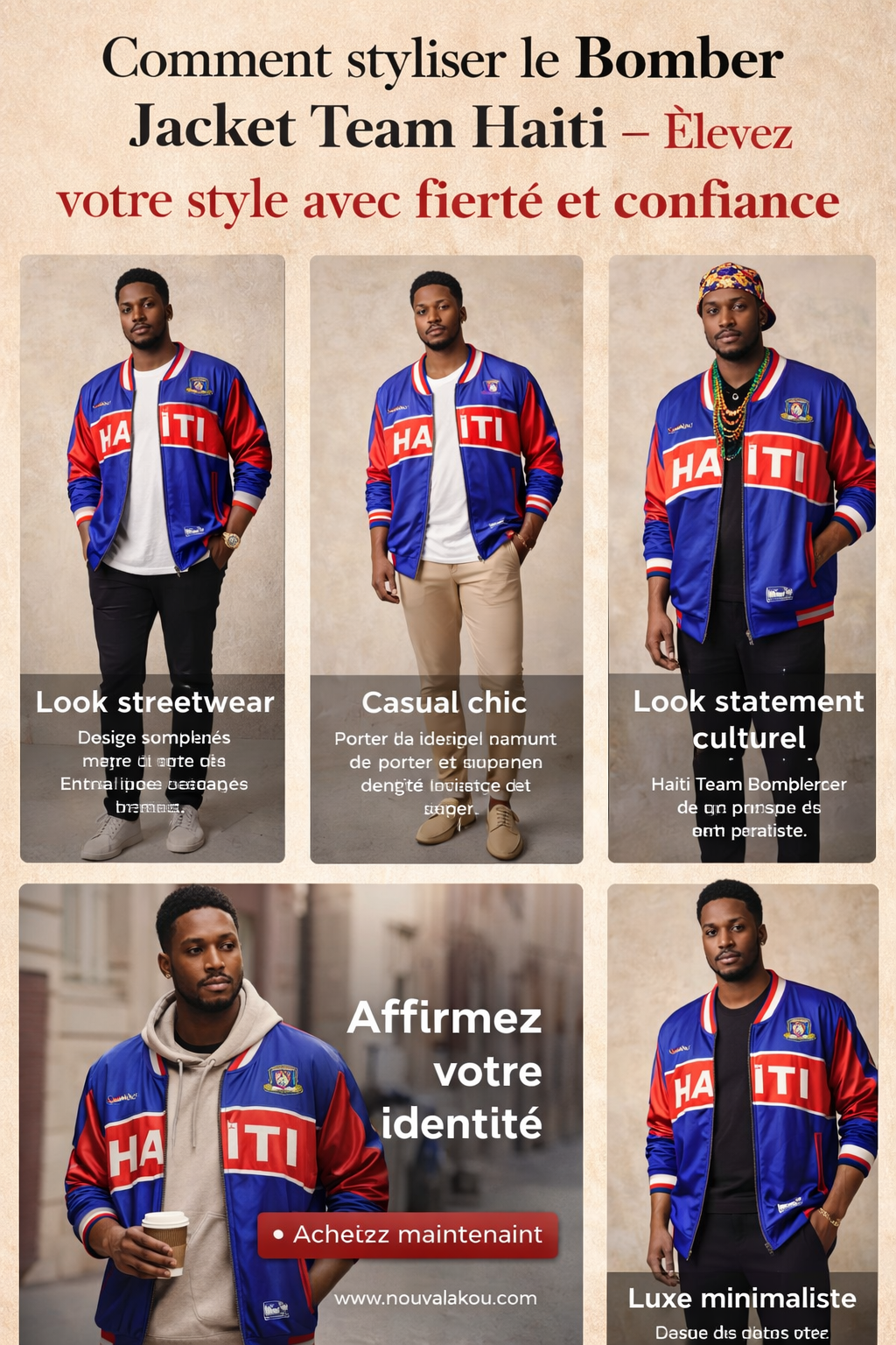 Comment styliser le Bomber Jacket Team Haïti — Élevez votre style avec fierté et confiance